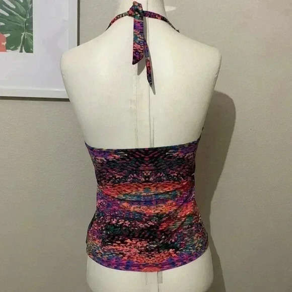 Love Your Assets by Spanx Ruffled Splatter Halter Swim Top - Picture 4 of 5